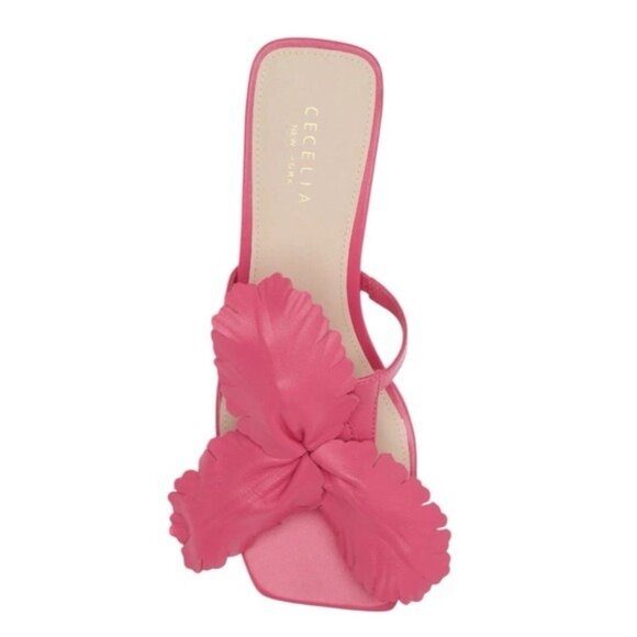 CECELIA NEW YORK Happy Leather Flower Slide Sandal in Magenta Size 6 - Picture 3 of 16